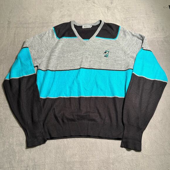 Vintage Mickey Mouse Embroidered Sweater Golfing Mickey Aureus XL - Picture 1 of 6